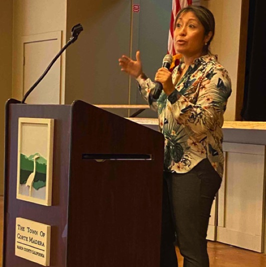 Cindy Ayala from the Restorative Justice Program of the Marin County Probation Department spoke to the Club in November.